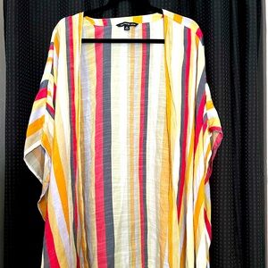 Zac & Rachel Woman Striped Poncho Cardigan | 2x